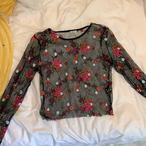 Long sleeve see through shirt